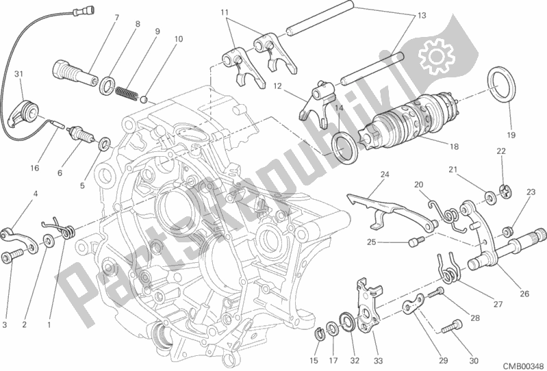 Todas as partes de Shift Cam - Garfo do Ducati Monster 796 ABS Thailand 2015